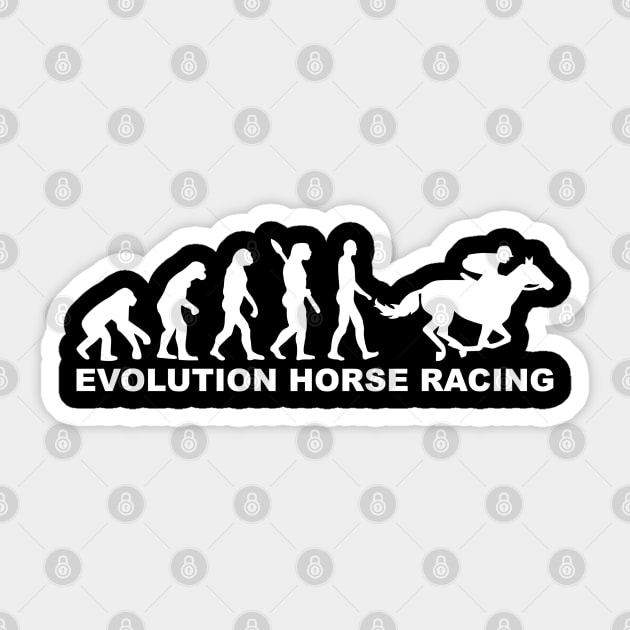 Evolution Horse Racing Derby Suit Tee, Kentucky Men Women Jockey Silhouette Design Sticker by Printofi.com